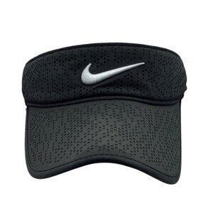 Nike Golf Black Visor Cap One Size Adjustable Strap Tennis Pickleball